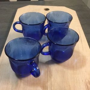Fortecrisa Cobalt blue tea/ coffee cups, set of 4